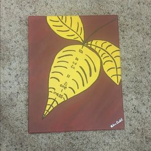 Leaf e.e. Cummings poem Painting